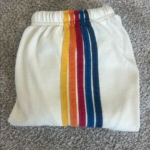 Aviator Nation 5-Stripe Sweatpants - Vintage White